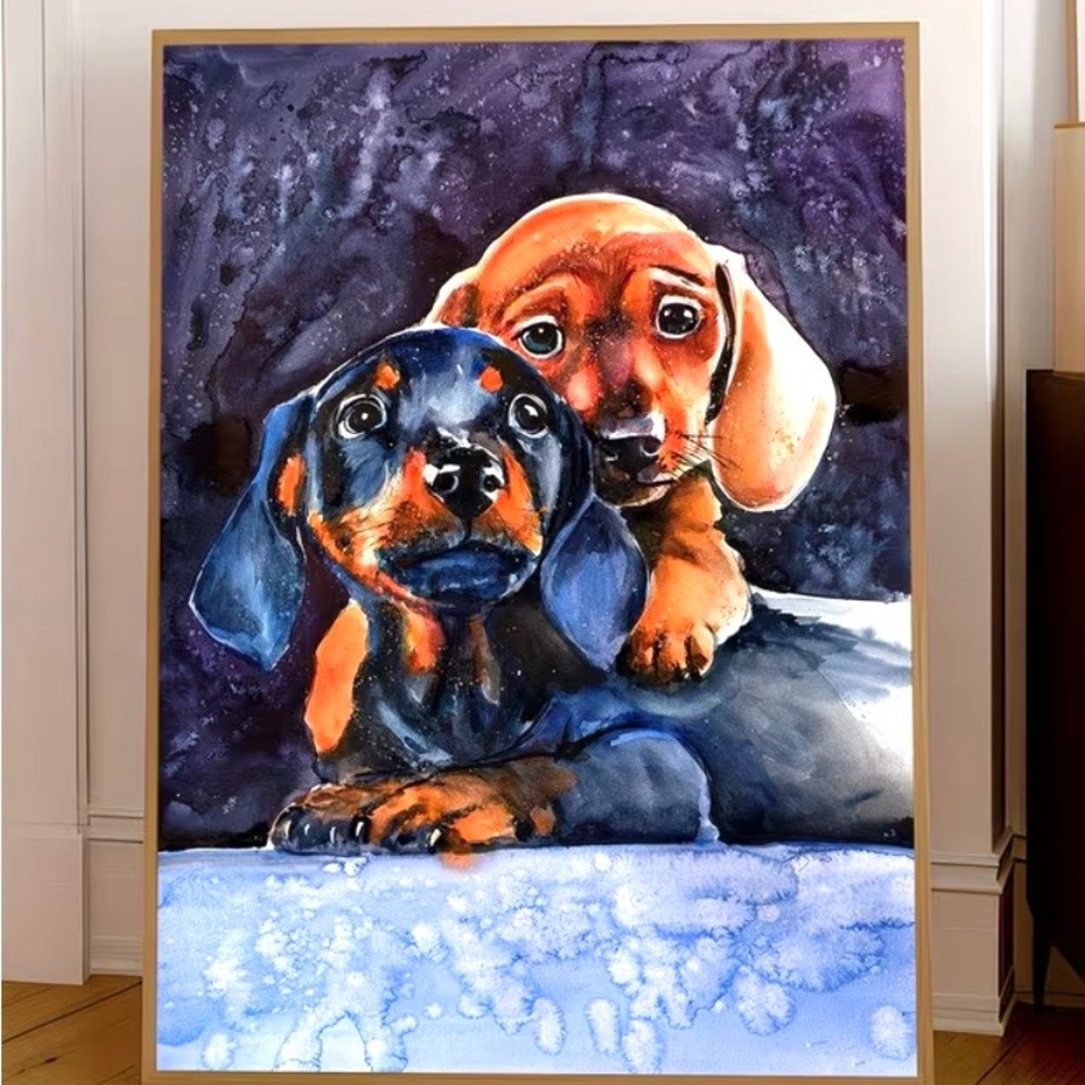 Colorful Dachshund Art Print